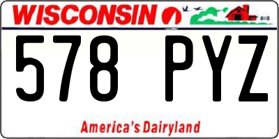 WI license plate 578PYZ