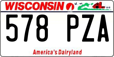 WI license plate 578PZA