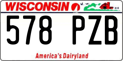 WI license plate 578PZB