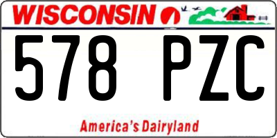 WI license plate 578PZC