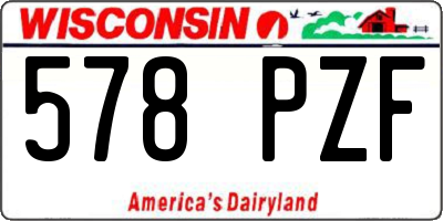 WI license plate 578PZF