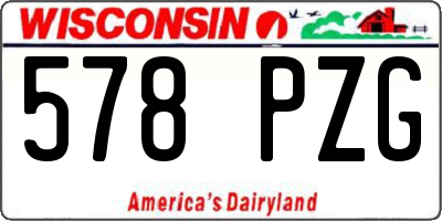 WI license plate 578PZG
