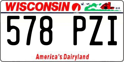 WI license plate 578PZI