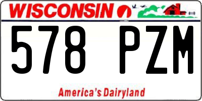 WI license plate 578PZM