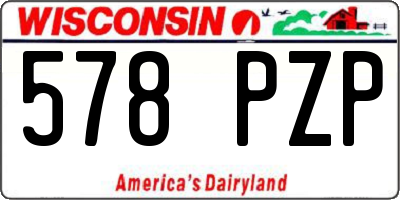 WI license plate 578PZP
