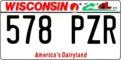 WI license plate 578PZR