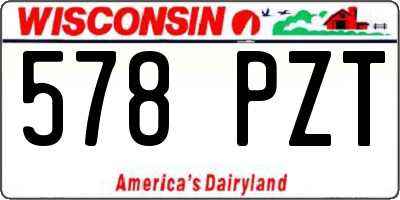 WI license plate 578PZT