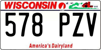 WI license plate 578PZV