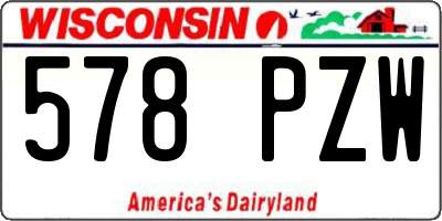 WI license plate 578PZW