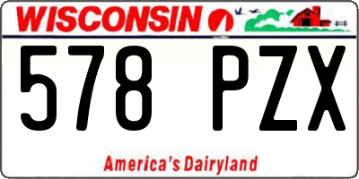 WI license plate 578PZX