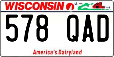 WI license plate 578QAD