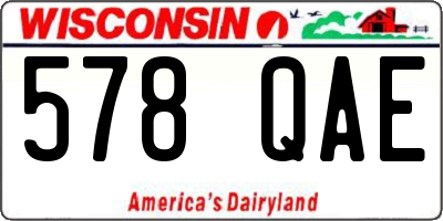 WI license plate 578QAE