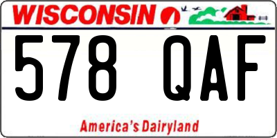 WI license plate 578QAF