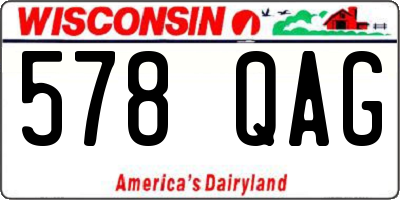 WI license plate 578QAG