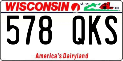 WI license plate 578QKS