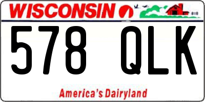 WI license plate 578QLK