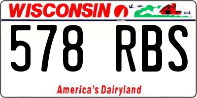WI license plate 578RBS