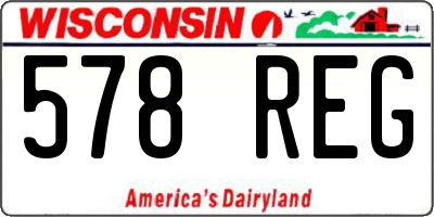 WI license plate 578REG