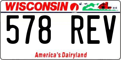 WI license plate 578REV