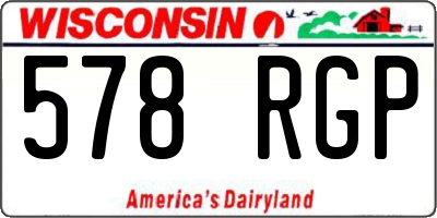 WI license plate 578RGP