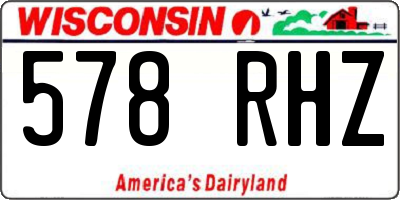 WI license plate 578RHZ