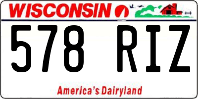 WI license plate 578RIZ