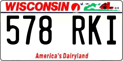 WI license plate 578RKI