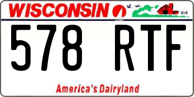 WI license plate 578RTF