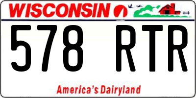 WI license plate 578RTR
