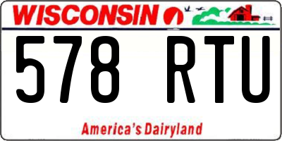 WI license plate 578RTU