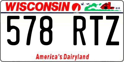 WI license plate 578RTZ