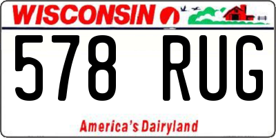 WI license plate 578RUG