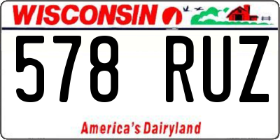 WI license plate 578RUZ