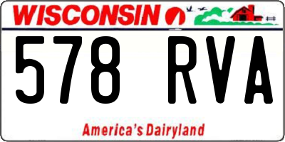 WI license plate 578RVA