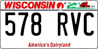 WI license plate 578RVC
