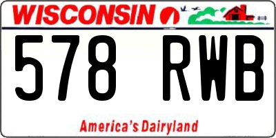 WI license plate 578RWB