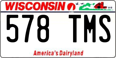 WI license plate 578TMS