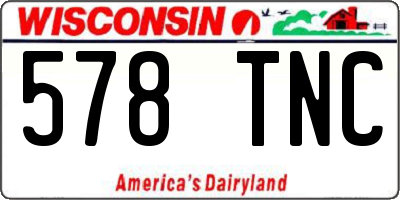 WI license plate 578TNC