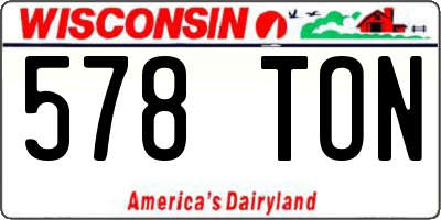 WI license plate 578TON