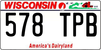 WI license plate 578TPB