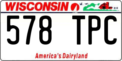 WI license plate 578TPC