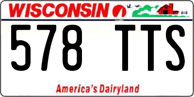WI license plate 578TTS