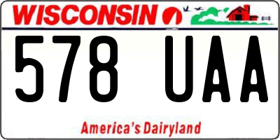 WI license plate 578UAA