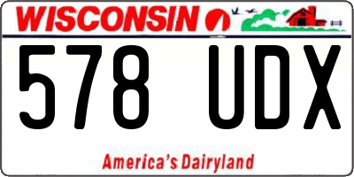 WI license plate 578UDX