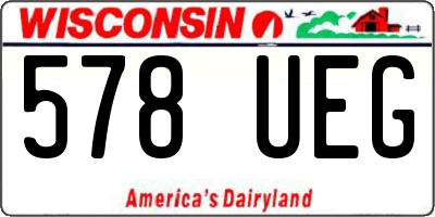 WI license plate 578UEG