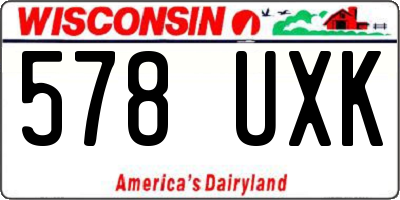 WI license plate 578UXK
