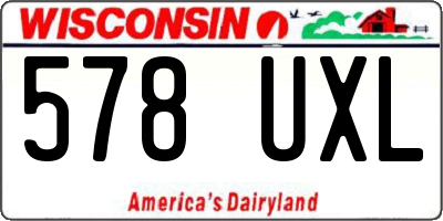 WI license plate 578UXL