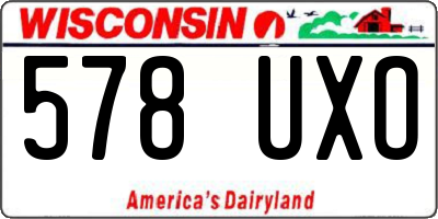 WI license plate 578UXO