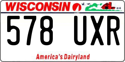 WI license plate 578UXR