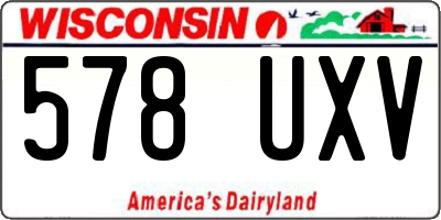 WI license plate 578UXV